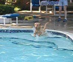 Bindy Jumping in the Swimming Pool for First Time.